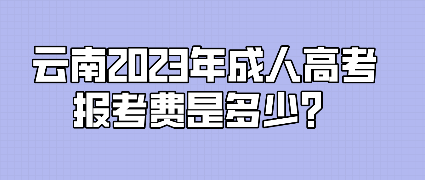云南2023年成人高考文山報考費是多少？